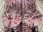 Amish Handmade Knitted House Slippers Light Pink Colorful Mix Wms Large 9 1 2 