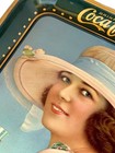 Original 1922 Coca Cola  summer Girl  Beach Lithographed Tin Advertising Tray