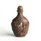 Vintage Chinese Carved Brown  resin   Snuff Bottle