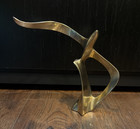 Vintage Brass Bird Sculpture Modernist Mid Century Mcm Seagull In Flight