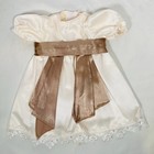 Cream Lace-trimmed Dress W  Brown Ribbon Sash Outfit For 18  American Girl Doll