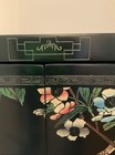 Chinese Black Lacquer Hand Carved painted Cabinet Birds Flowers