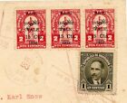 Honduras Sc c73 strip Of 3  298-tegucigalpa-1933 23 set Slogan Cancel magenta -t