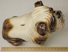 Vintage Large 19 5  Ceramic Chalk White Brown Bulldog Bank