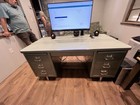 Vintage Steel Case Metal Tanker  Desk
