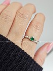 Claddagh Lab Emerald Silver Ring   Friendship Loyalty Ring   Irish Promise Ring