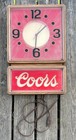 Vintage Coors Beer Pull Chain Lighted Beer Sign With Working Clock