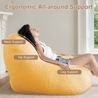4ft Large Bean Bag Chair For Adults - Big Boneless Floor Chair With Foam Fill   