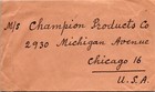 India 1940 s British Postal History Airmail Cover Mult Franking Addr Usa