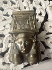 Brass Hathor Candle Holder Goddess Authentic Vintage Figure Egypt 4 Inches High