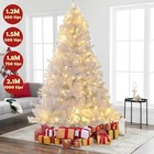 4 5 6 7ft White Artificial Christmas Tree Warm White Led Lights Spruce Bushy Us