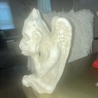 White Stone Look Winged Gargoyle Statue Figurine Fantasy Grotesque Decor Antique