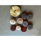 Vintage Wood Button Lot 10pc Carved Rustic Earthy Cottagecore Slow Fashion