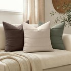 Decorative Linen Throw Pillow Covers 20x20 Pack Of 2 Striped Accent Cushion C   