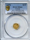 1898 1 2  Buffalo Canada Manitoba   California Gold  X 11 Rg 780  Pcgs Ms64