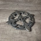 Fleur De Lis Cast Iron Trivet Wall Decor Pre-aged Distressed 9  Cottagecore
