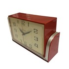 Vintage Telechron Red Plastic Electric Wall Desk Clock Usa Mid Century 60s Works