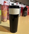 New Starbucks Tumbler 16oz Black   White High Gloss Travel Vacuum Insulated Mug