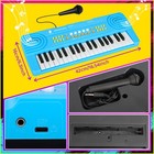 37 Key Kids Electric Piano Keyboard Toy With Microphone Blue Music Instrument