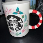 Rare Starbucks 2018 12oz Holiday Christmas Mug Siren Dove Mistletoe