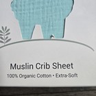 Hugs   Llamas 100  Organic Cotton Muslin Crib Fitted Sheet Teal Aqua 52x28 Boho
