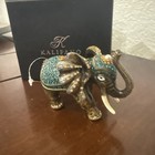 Kalifano Elephant Figurine Keepsake Box Made With Crystals