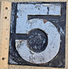 Heavy Cast Iron Number 4   5 Railroad Mile Markers   Embossed Lettering