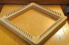 Vintage 8 1 2 Inch Sq Hand Loom  Wood Base W Metal Pegs