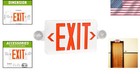 Red Led Exit Sign With Adjustable Emergency Lights - -listed Safety Compliance