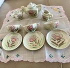 Vtg Toy China Tea Set Lusterware Child Play Little Girl Japan 11 Pcs Pink Floral