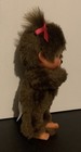 Vintage 1970s Monchhichi Monkey Plush Toy Doll Girl W bib Bows Monchichi