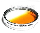 58mm Graduated Orange Color Lens Glass Filter Screw-in Half Orange Half Clear 