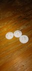3 Vintage Painted Porcelain Flower Shank Buttons Gilded Scallop Edges 7 8  X3