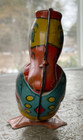 Vintage J Chein Walking Waddling Wind Up Sailor Duck Tin Toy W  Key - Works