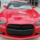 Fits 11-14 Dodge Charger Front Hood Srt 392 Style Aluminum Black Replacement