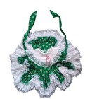 Vtg Lid   l Dolly   s Dress Girls 1t Full Circle Green Red Christmas  Ruffle Lace