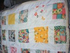 Flowered Handmade Patchthrow baby Quilt 27 w X 38 l