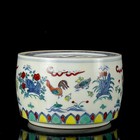 Chinese Doucai Porcelain Hand Painted Chicken Pattern Pattern Cricket Jar 1260