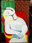 Pablo Picasso - Amazing Oil Painting - Handmade Canvas - Signed - With Labels