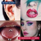 104pcs Piercing Kit 14g16g Ear Lip Septum Eyebrow Nipple Body Self Jewelry