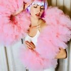 Pink Handmade Tulle Vegan Boa  Party  Special Occasion  Gift  Costume  Burlesque