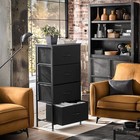 Sweetcrispy Nightstand Small 17 7 d X 11 8 w X 37 h  4 Drawers   Black 