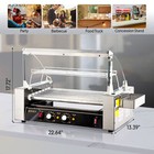 Hot Dog Roller Machine Stainless Steel 18 Hot Dog 7 Roller Grill Cooker W cover