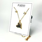 Gold Heart Pendant Necklace   Earrings Set For Women   s Jewelry Gift Fashion Cute