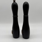 Vintage Matte Black Wood Salt Shaker Pepper Mill Set Eagle Japan Americana