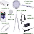 Linkable Under Cabinet Led Puck Lights Kit - 6 Pcs  6000k Daylight White