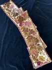 Antique French Long Velvet And Silk Floral Curtain Panel C1900s 11ft 11   4