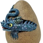 Vtg Baby Ceramic Dragon Hatching Stoneware Egg Studio Pottery Handcrafted Signed