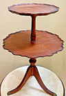 Vtg Ferguson Antique Table 2 Tier Pie Crust Mahogany Wood Claw Foot 30  Tall