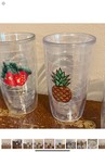 Tervis Set Of 4 Clear Tumblers With Fruit Designs  These Do Not Have Lids  16 Oz